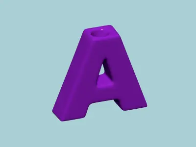 Vase A - Alphabet Vases Collection Letters - STL Printable 3D print model