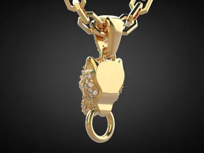 Panther gemstone pendant P13 3D print model