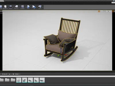 Gervasoni Gray Rocking Chair UE4 3D model