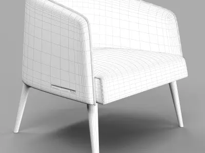 Luxury Ellitia Single Armchair 3D model