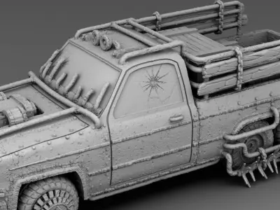 A car with two miniguns 3D print model