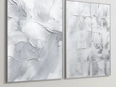 Plaster Two Photo Frame 138 Low-poly 3D model