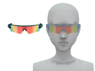 Cartoon High Poly Subdivision Sport Glasses Low-poly 3D model