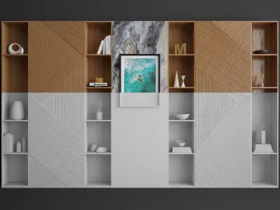 Wood and Marble Shelf  3D model