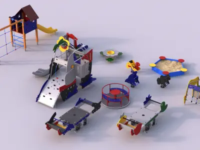 Modern playground 5 3D model