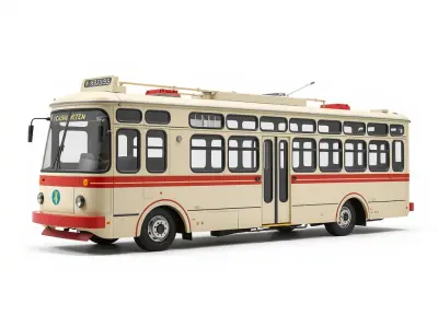 Vintage Trolleybus Model Pack for Urban Environments Low-poly 3D model