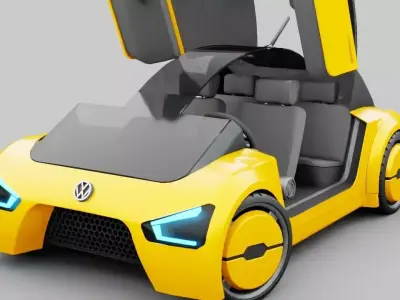 Concept city car  rigged 3D model