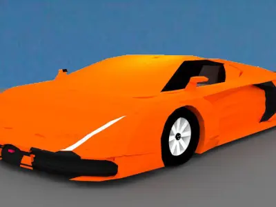 Hypercar Daemon Low-poly 3D model