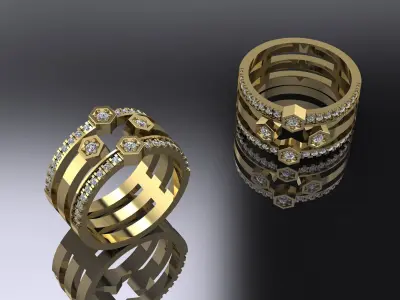 Jewelry Ring Gold 3D print model