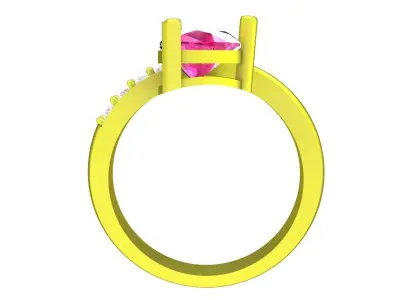 7779 luxury diamond heart women ring 3D print model