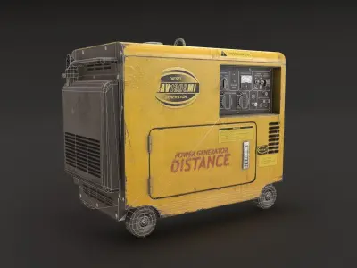 Portable power generator Low-poly 3D model