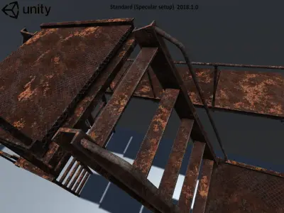 Rust Ladder Bridge Platform Set Free low-poly 3D model