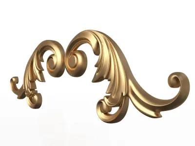 Corner Carved Decoration CNC 03 Low-poly 3D model