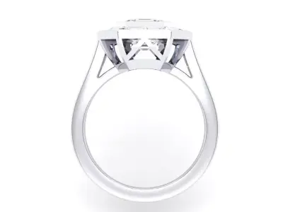 Asscher Cut Diamond Solitaire With Baguette  3D print model