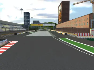 Very Difficult F1 race Track Custom Made in Blender Realistic 3D model
