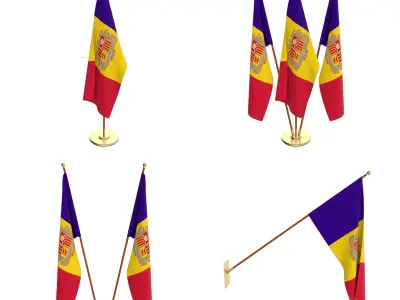 Andorra Flag Pack 3D model