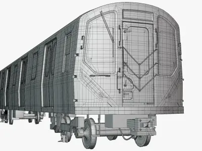 NYC subway car R211 PBR 3D model