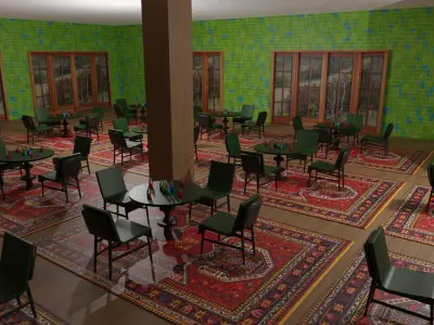 Coffee Shop Low-poly 3D model