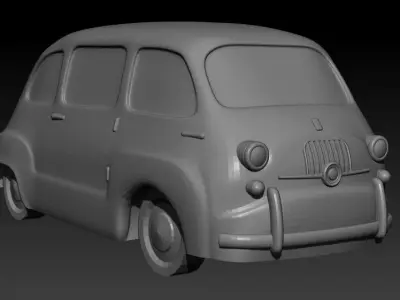 Fiat 600 Multipla scale 1-160 3D print model