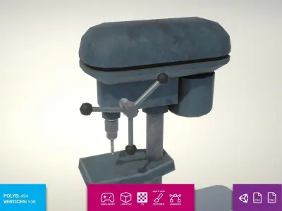 Pillar Drill Low-poly 3D model