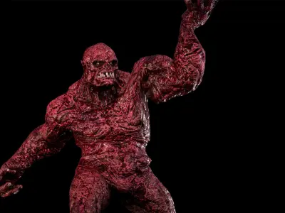 Mummy-zombie strong low-poly game engine ready 3D model Low-poly 3D model