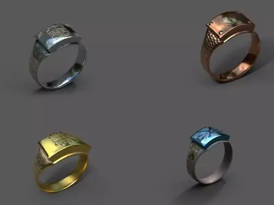 High-Quality 3D Ring Model Pack 4 Low-poly 3D model