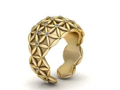 UNIQUE WOMEN DIAMOND RING 3D PRINTABLE MODEL  3D print model