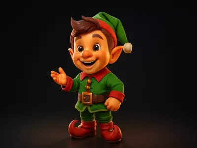 Adorable Christmas Elf Figurine Holiday Decoration  3D print model