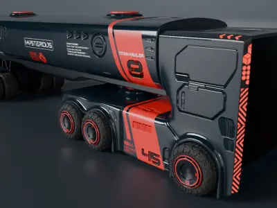 Sci-Fi Heavy Transport Truck 3D model