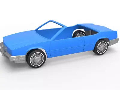 Shell and wheels Cadillac Biarritz 1989 cabrio 1 to 25 3D print model