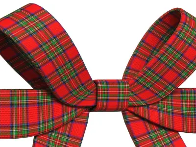 Christmas Bow Ribbon 49 Low-poly 3D model