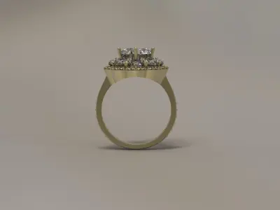  Luxury brilliant flower ring 3d model 3D print model