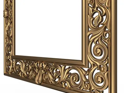 Classic Frame and Mirror 066 Low-poly 3D model