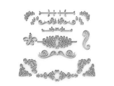 Ornate Swirls 05 Set 3D model