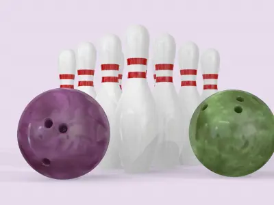 Bowling Balls and Pins 3D model
