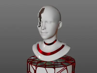 Statue scuplture with head break and body cut 3D  3D model