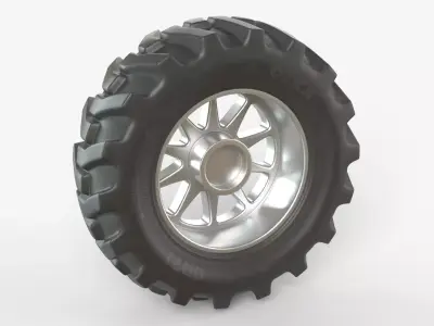 Truck Tire With Rim 3D model