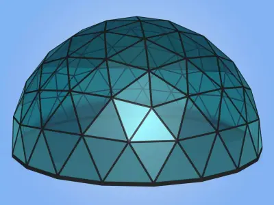 Geodesic dome Low-poly 3D model