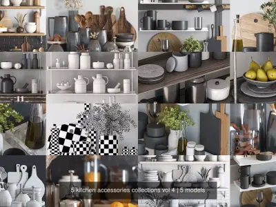 5 kitchen accessories collections vol 4 3D Model Pack