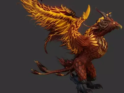 Fire and Fantasy Low-poly 3D model