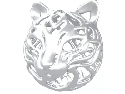 Abstract Cat Head Shape Decoration v1 006 Low-poly 3D model