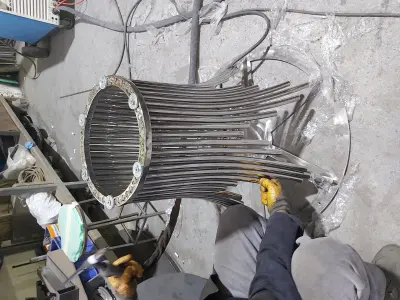 Table modern glass dining with stainless steel base 3D model