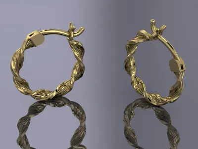 Jewelry Earrings Gold PK-54 3D print model