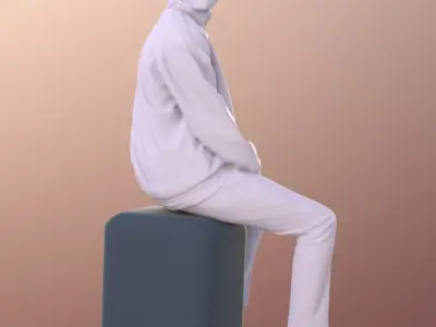 Bobby 11093 - Boy Sitting With Sports Clothing  Low-poly 3D model