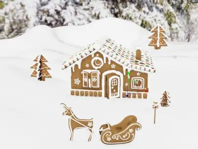 Magical Gingerbread Houses 3D model