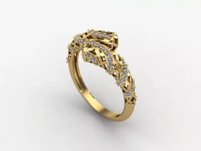 Two Head Women Ring 3DM Womens Ring 3d models 3D print model 3D print model 27