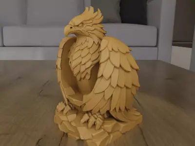Majestic Phoenix Sculpture STL for 3D Printing 3D print model