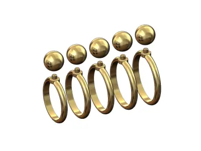 Hardwear 8mm gold ball ring US size 5to9 3D print model