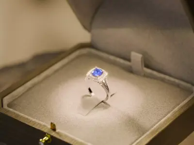 Realistic Tanzanite Ring Model 3D model