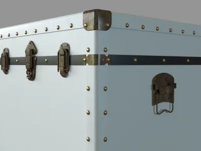 Trunk Accent Cabinet in White and Black 3D model